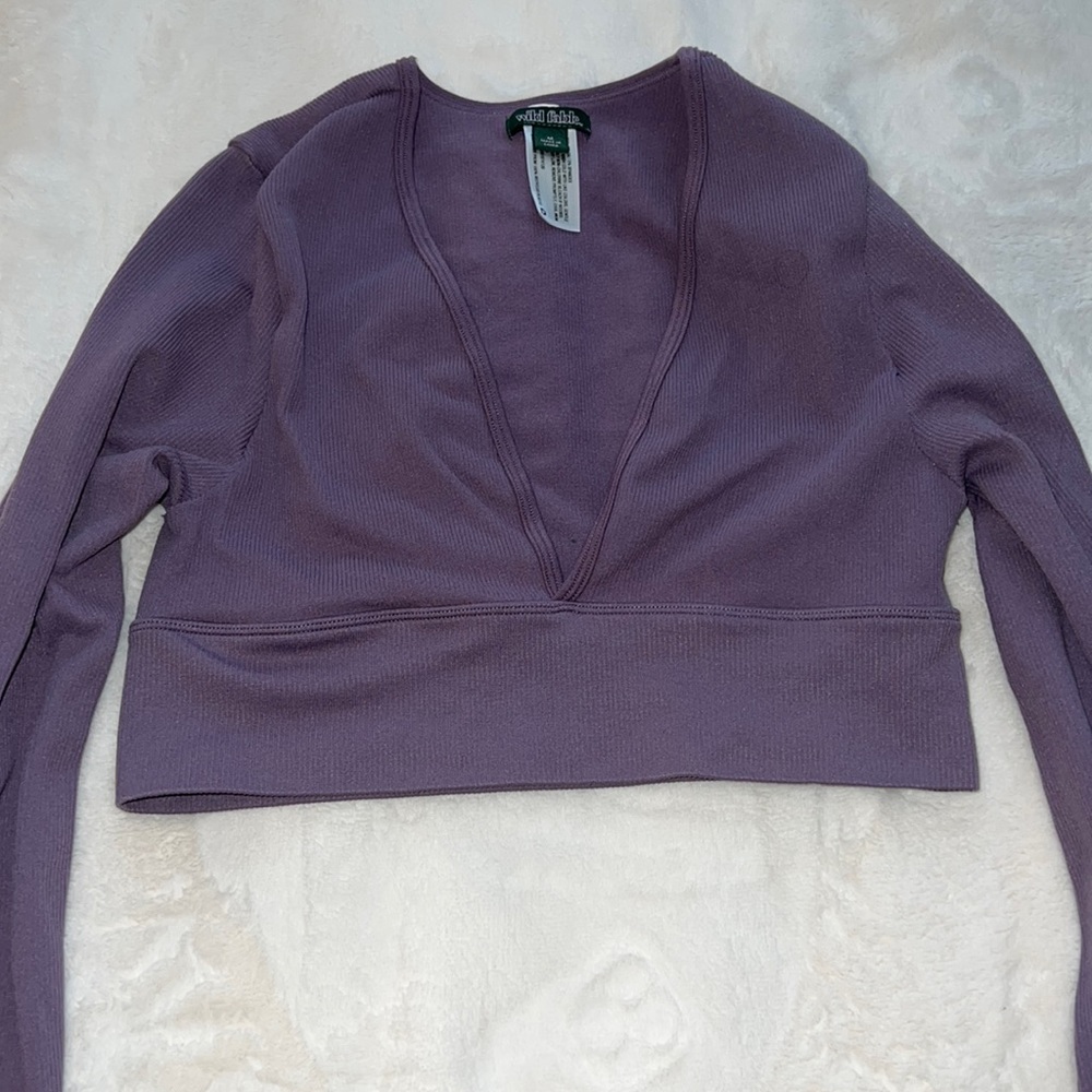 Purple crop long sleeve